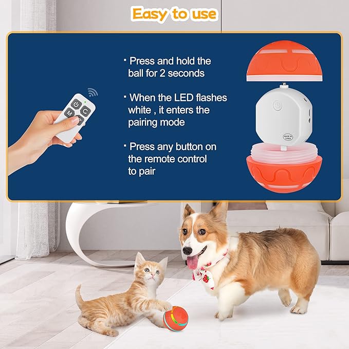 Interactive Dog Toys Dog Ball | Rechargeable |  Automatic Rolling Ball